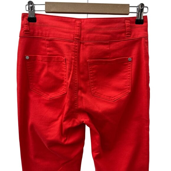 Love Fire Skinny Red Denim Jeans Double Button Stretch Womens Junior 5 - Picture 3 of 13